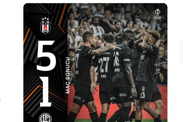 Ciro Immobile (kiri), mencetak 2 gol untuk membawa Besiktas menang 5-1 atas Lugano dan lolos ke fase grup Liga Europa, Kamis (29/8/2024) di Istanbul. 