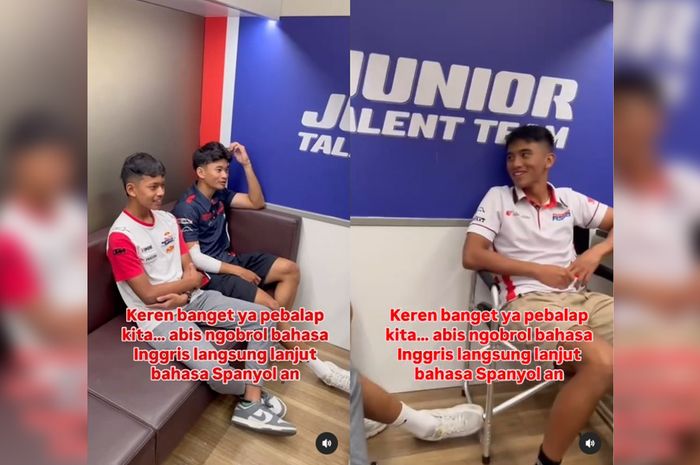 Kolase video bincang-bincang antara Veda Ega Pratama, Fadillah Arbi Aditama, dan Mario Suryo Aji di sela-sela perhelatan MotoGP Aragon 2024.