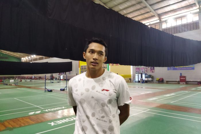 Pebulu tangkis tunggal  putra Indonesia, Jonatan Christie, di pelatnas Cipayung, Jakarta, Rabu (4/9/2024).