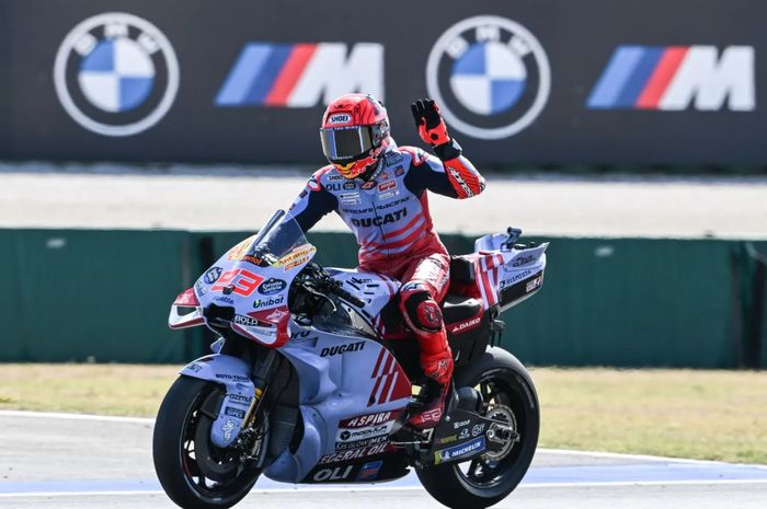 Pembalap Gresini Ducati, Marc Marquez melejit pada sesi practice MotoGP Emilia Romagna 2024