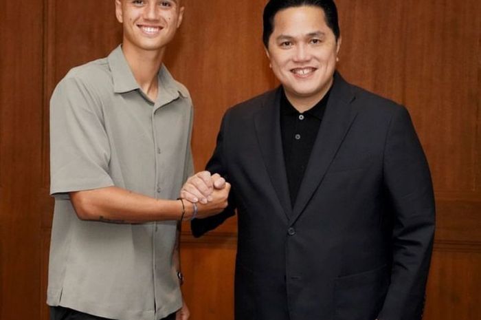 Ketua Umum PSSI Erick Thohir bersama Eliano Reijnders