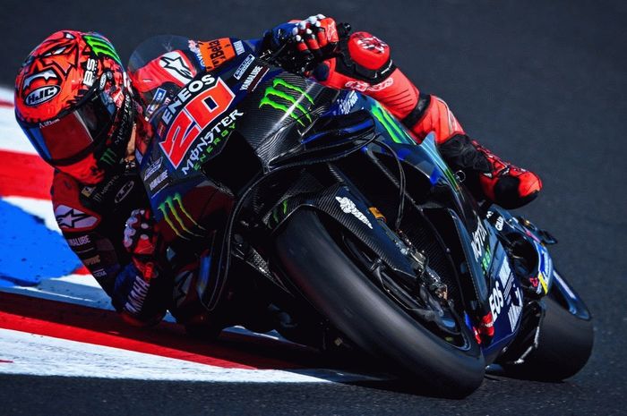 Pembalap Monster Energy Yamaha, Fabio Quartararo, pada sesi practice MotoGP San Marino 2024, Jumat, 6 September 2024 