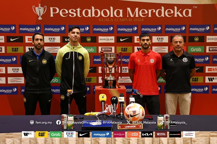 Timnas Malaysia dan Timnas Lebanon melakukan konferensi pers jelang laga final Pestabola Merdeka 2024.