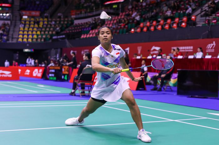 Aksi tunggal putri Indonesia, Gregoria Mariska Tunjung, pada babak kedua Hong Kong Open 2024, Kamis (12/9/2024)