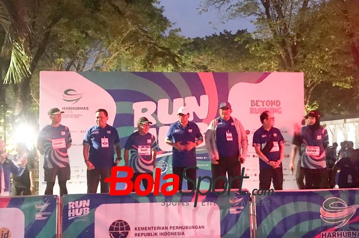 Suasana Run Hub 2024 yang di hadiri oleh Menteri Perhubungan Indonesia, Budi Karya Sumadi berserta jajaran Tinggi Kompas.id berlokasi di Taman Mini Indonesia Indah, Jakarta Timur, Minggu (22/09/2024) pagi.