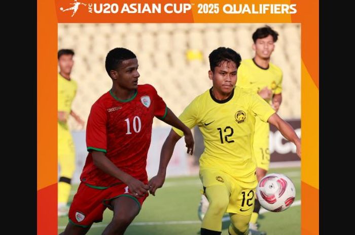 Suasana pertandingan Timnas U-20 Malaysia versus Timnas U-20 Oman di Grup E Kualifikasi Piala Asia U-20 2025.