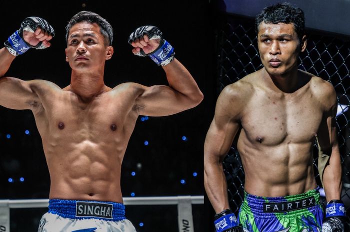 Superbon Singha Mawynn (kiri) akan menghadapi Jo Nattawut di laga utama ONE Friday Fights 81, Jumat (27/9/2024) di Bangkok. 