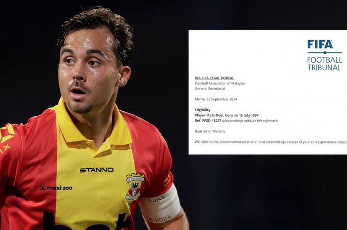 Pemain Go Ahead Eagles, Mats Deijl, tak bisa memperkuat timnas Malaysia karena tak memenuhi persyaratan naturalisasi.