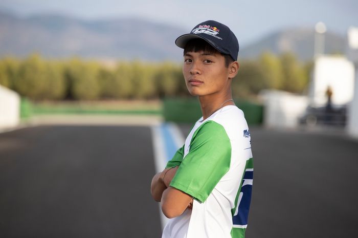 Pembalap Vietnam, Luca Agostinelli, saat mengikuti seleksi Red Bull Rookies Cup di Guadix, Spanyol, pada 30 September hingga 2 Oktober 2024.