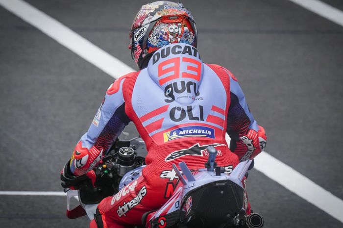 Pembalap Gresini Racing, Marc Marquez, pada sesi Practice MotoGP Jepang 2024, Jumat, 4 Oktober 2024