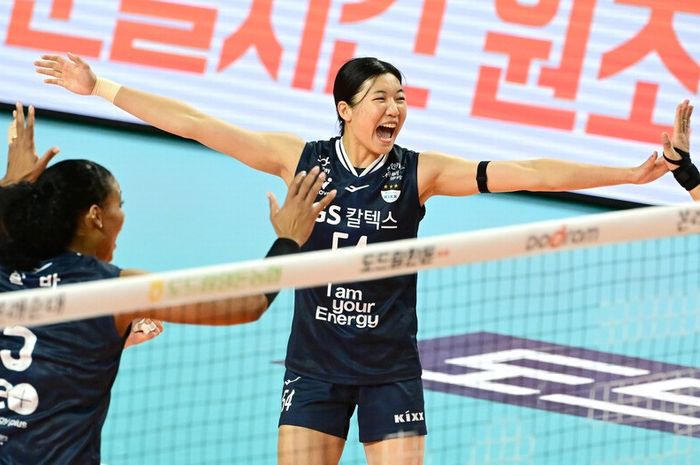 Middle blocker GS Caltex Seoul KIXX, Oh Se-yeon dan opposite, Gyselle Silva pada KOVO Cup 2024