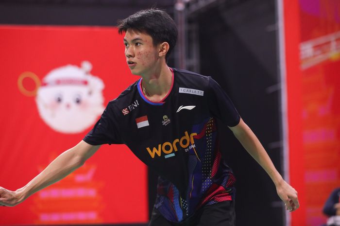 Tunggal putra Indonesia, Richie Duta Richard, saat tampil pada Kejuaraan Dunia Junior 2024 di Nangchang, China pada Senin, 7 Oktober 2024