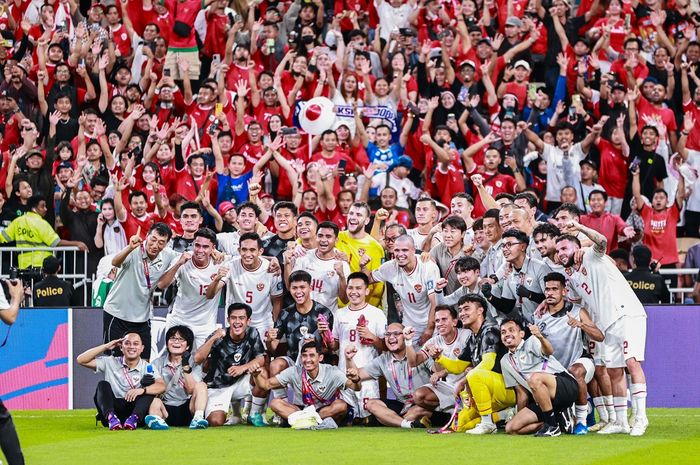 Skuad Timnas Indonesia usai menahan imbang Arab Saudi di King Abdullah Sports City, Jeddah pada 5 September 2024