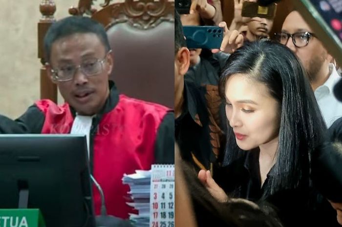 Kolase foto Hakim Ketua Eko Aryanto dan Sandra Dewi