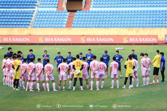 Timnas Vietnam menjalani sesi latihan terakhir jelang melawan India dalam laga persahabatan FIFA Matchday Oktober 2024.