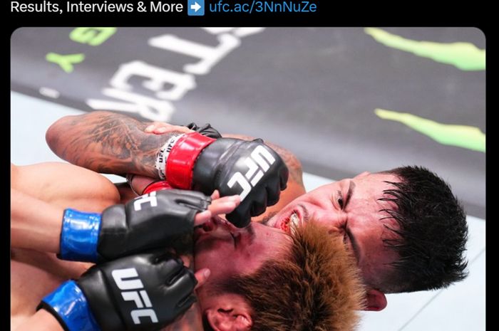 Momen duel Brandon Royval vs Tatsuro Taira di UFC Vegas 98 yang kemudian dapat label sebagai salah satu pertarungan terbaik tahun 2024.