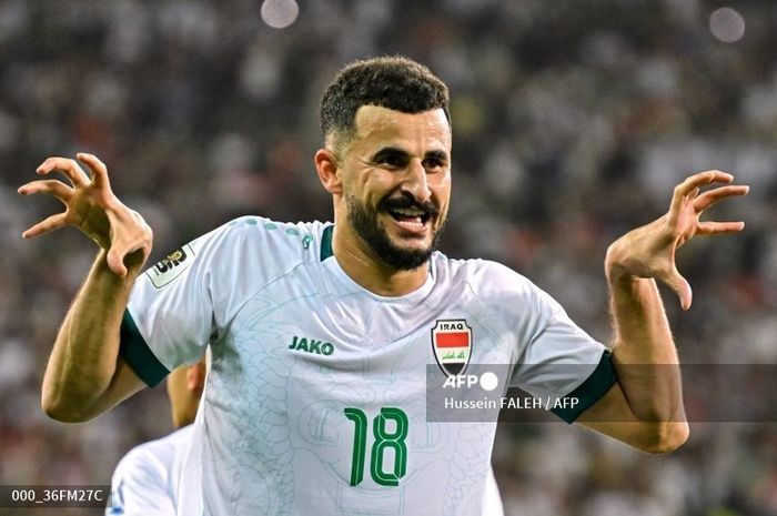 Striker Aymen Hussein selalu berhasil mencetak gol dalam 5 kemenangan terakhir Irak.