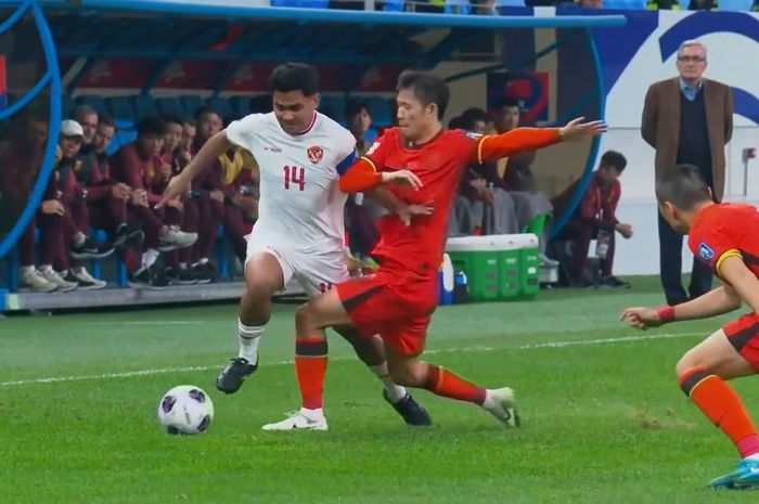 Suasana pertandingan antara timnas Indonesia vs China matchday keempat Grup C Putaran Ketiga Kualifikasi Piala Dunia 2026 di Stadion Qingdao Youth Football, Selasa (15/10/2024).