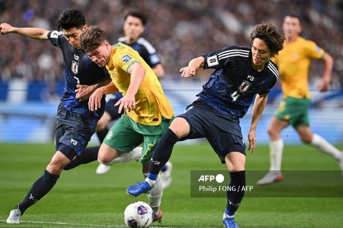 Suasana Pertandingan antara Jepang Vs Australia dalam laga keempat Grup C Kualifikasi Piala Dunia 2026 zona Asia di Saitama Stadium, Saitama, Selasa (15/10/2024).