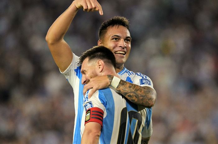 Lautaro Martinez senang bukan main saat trisula lini depan Timnas Argentina pimpinan Lionel Messi kompak cetak gol.