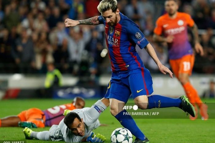 Lionel Messi memimpin Barcelona membantai Manchester City dalam momen mudiknya Pep Guardiola ke Camp Nou, 19 Oktober 2016.