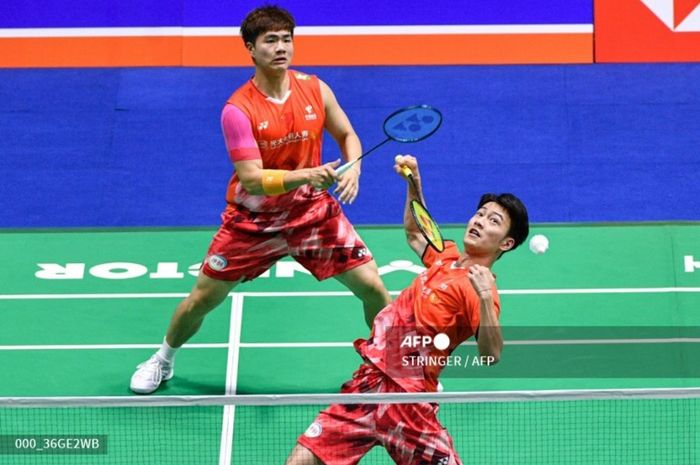 Ganda putra China, Liang Wei Keng/Wang Chang saat berlaga pada China Open 2024 di Changzhou, China, 19 September 2024.