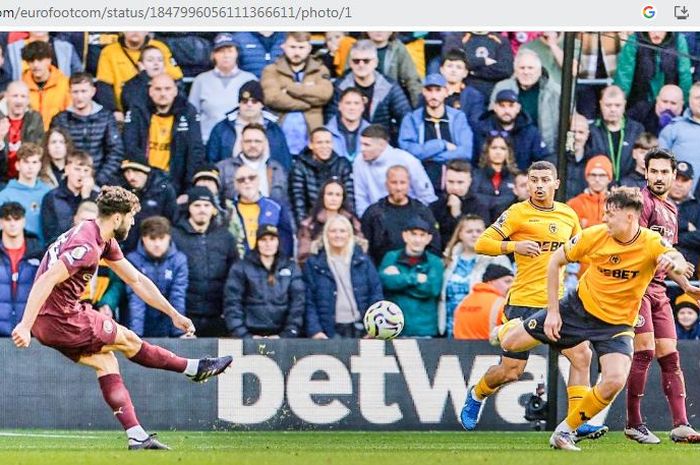 Josko Gvardiol mencetak gol spektakuler dalam pertandingan Wolves vs Man City.