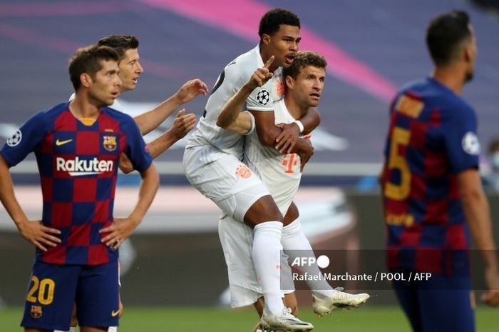 Thomas Mueller menjadi salah satu pemain yang ikut terlibat dalam pembantaian 8-2 Bayern Muenchen atas Barcelona di Liga Champions 2019-2020.