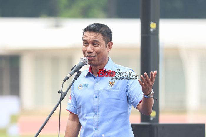 Sekretaris Jendral PSSI, Yunus Nusi, saat hadir di Stadion Madya, Senayan, Jakarta, Kamis (24/10/2024) pagi.