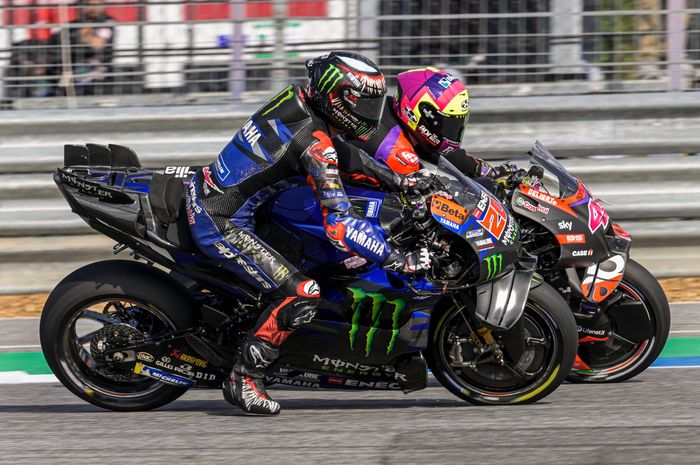 Pembalap Monster Energy Yamaha, Fabio Quartararo saat beraksi pada sesi Sprint MotoGP Thailand 2024, di Sirkuit Buriram, Thailand, Sabtu (26/10/2024)