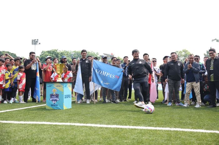 Pelatih timnas U-20 Indonesia, Indra Sjafri, membuka event PSSI Pers bertajuk Media Cup 2024