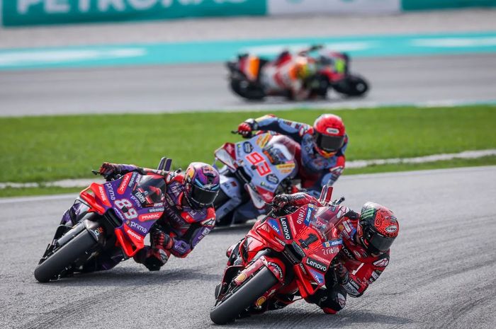 Francesco Bagnaia, Jorge Martin, Marc Marquez pada balapan MotoGP Malaysia 2024 