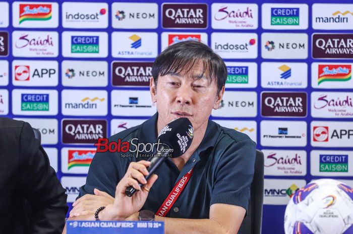 Pelatih timnas Indonesia, Shin Tae-yong berbicara tujuannya setelah timnas Indonesia mengumpulkan enam poin di Kualifikasi Piala Dunia 2026.