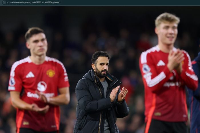 Ruben Amorim harus puas mengawali debut kepelatihannya di Man United dengan hasil seri 1-1 kontra Ipswich Town.