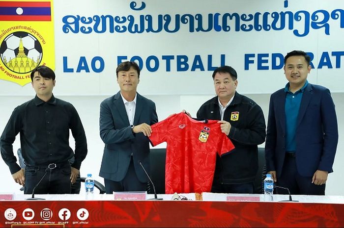 Pelatih asal Korea Selatan, Ha Hyeok-jun saat ditunjuk sebagai juru taktik Laos pada Agustus 2024