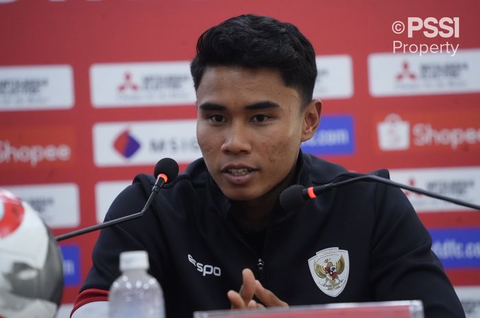 Muhammad Ferarri dalam konferensi pers jelang laga perdana ASEAN Cup 2024 antara Myanmar vs Timnas Indonesia pada Minggu (8/12/2024)