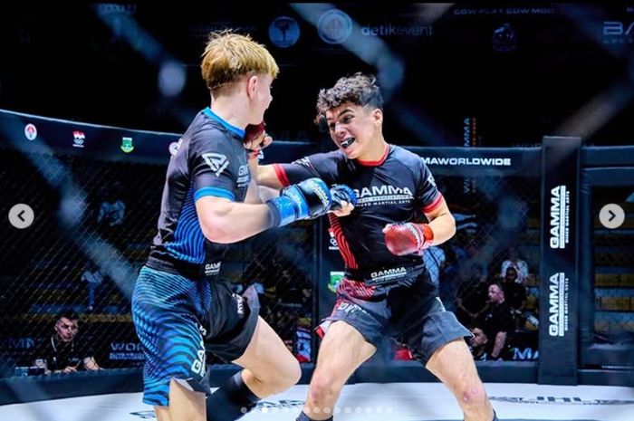 Hari pertama GAMMA World MMA Championships 2024, Minggu (8/12/2024) di Dewa United MMA Arena, Banten, berlangsung berat bagi atlet-atlet Indonesia di kategori U-18.