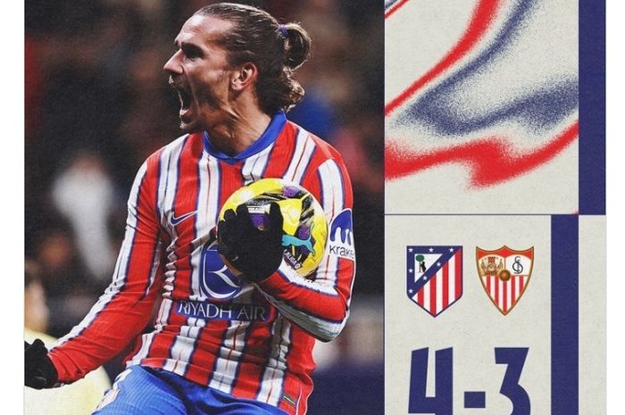 Hasil laga Atletico Madrid versus Sevilla pada pekan ke-17 LIga Spanyol di Stadion Wanda Metropolitano, Minggu (8/12/2024).