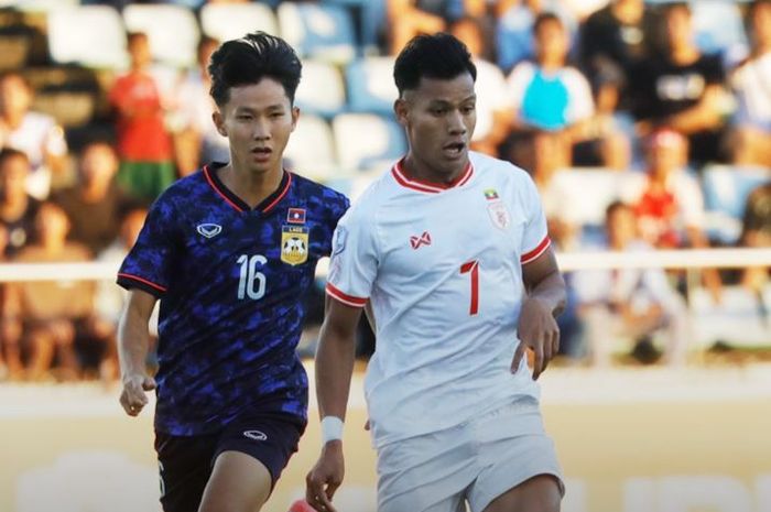 Suasana pertandingan Myanmar Vs Laos dalam laga lanjutan Grup B ASEAN Cup 2024 yang bergulir di Thunnuwa Stadium, Yangon, Rabu (18/12/2024).