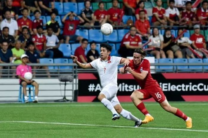 Suasana pertandingan Singapura versus Vietnam di Stadion Jalan Besar pada Desember 2022.