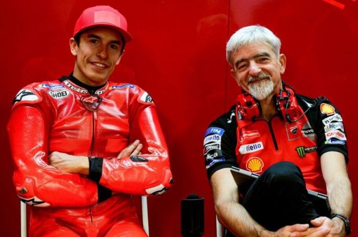 Pembalap Ducati, Marc Marquez dan Luigi Dall'Igna (Manajer umum Ducati).