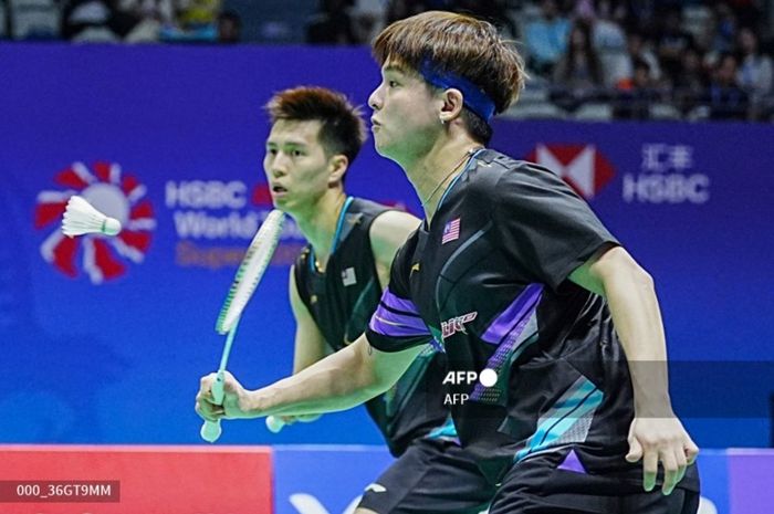 Pasangan ganda putra Malaysia, Ong Yew Sin/Teo Ee Yi pada semifinal China Open 2024, 21 September 2024.