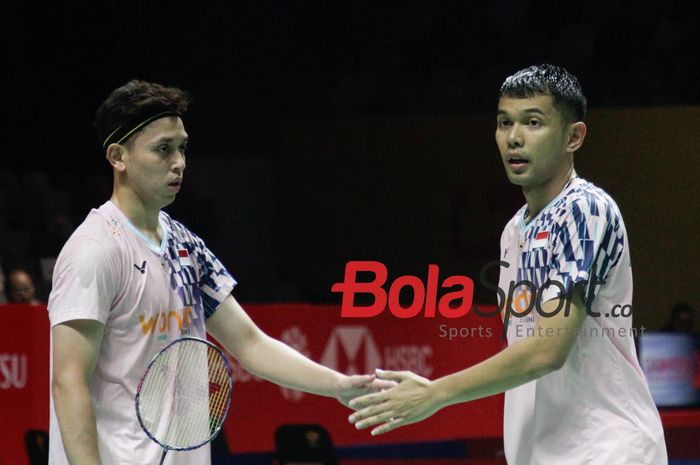 Ganda Putra Indonesia Fajar Alfian/Muhammad Rian Ardianto berhasil menumbangkan lawannya di All England Open 2025 yang punya rekor pertemuan lebih bagus.