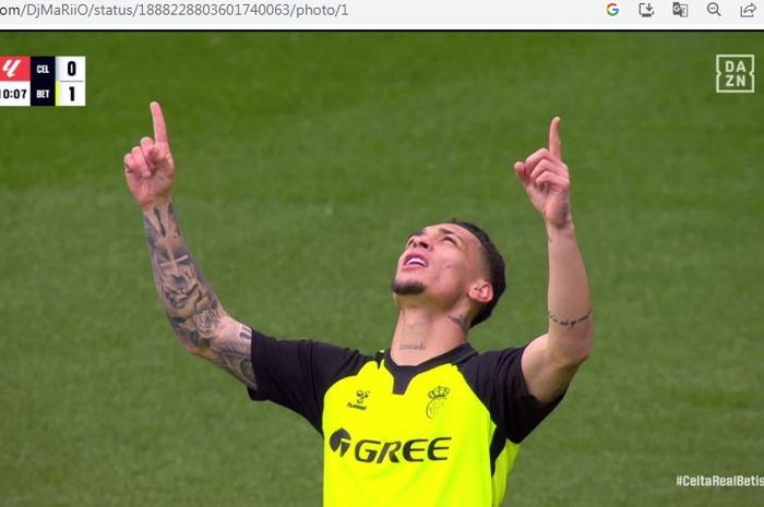 Antony berhasil mencetak gol pertama untuk Real Betis.
