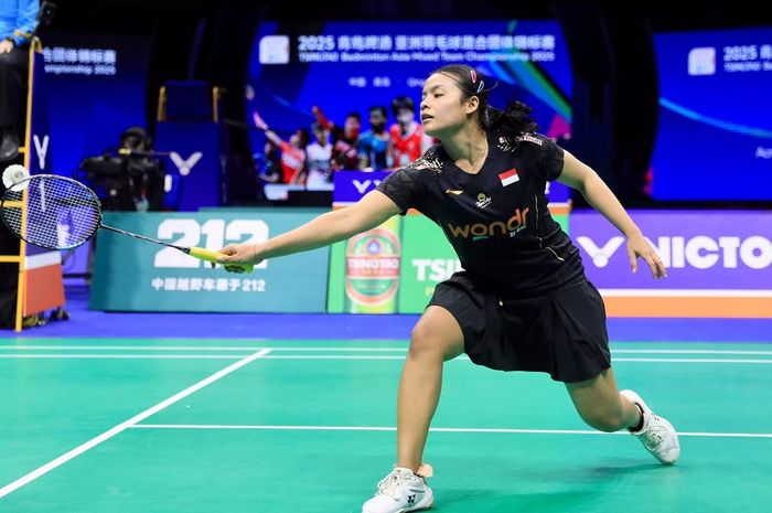 Tunggal putri, Komang Ayu Cahya Dewi, berhasil menggandakan keunggulan Indonesia atas Malaysia pada laga fase grup Kejuaraan Beregu Campuran Asia 2025 di Qingdao, China, 13 Februari 2025.