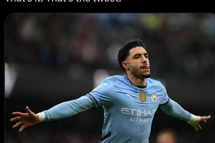 Omar Marmoush melakukan selebrasi usai menjebol gawang Newcastle United pada lanjutan Liga Inggris 2024-2025.