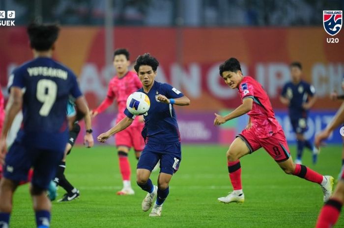 Suasana laga kedua Grup D Piala Asia U-20 2025 antara Timnas U-20 Thailand dan Timnas U-20 Korea Selatan.