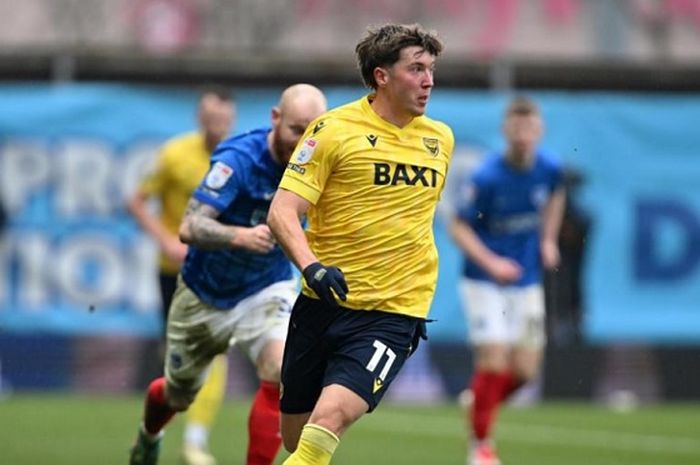 Calon striker Timnas Indonesia, Ole Romeny, saat dimainkan Oxford United melawan Portsmouth.
