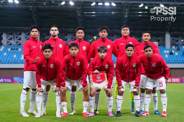 11 pemain pertama Timnas U-20 Indonesia saat jumpa Yaman di laga terakhir Piala Asia U-20 2025