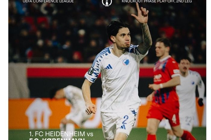 Klub Kevin Diks, FC Copenhagen, lolos secara dramatis ke babak 16 besar UEFA Conference League setelah mengalahkan Heidenheim pada babak play-off di Vioth-Arena, Kamis (20/2/2025).